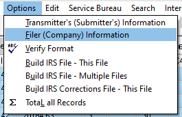 enter filer information