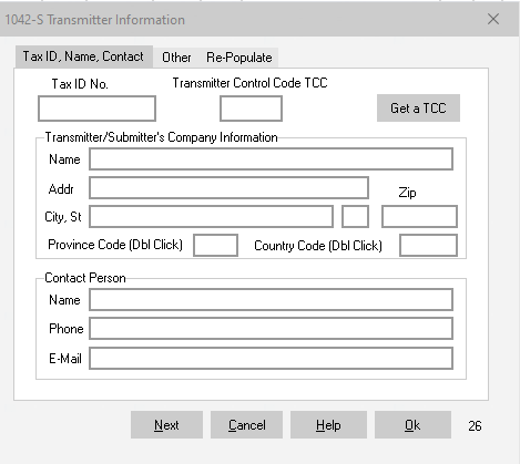 Transmitter Data Window