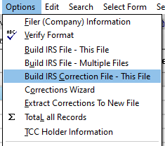 Build IRS Correction File