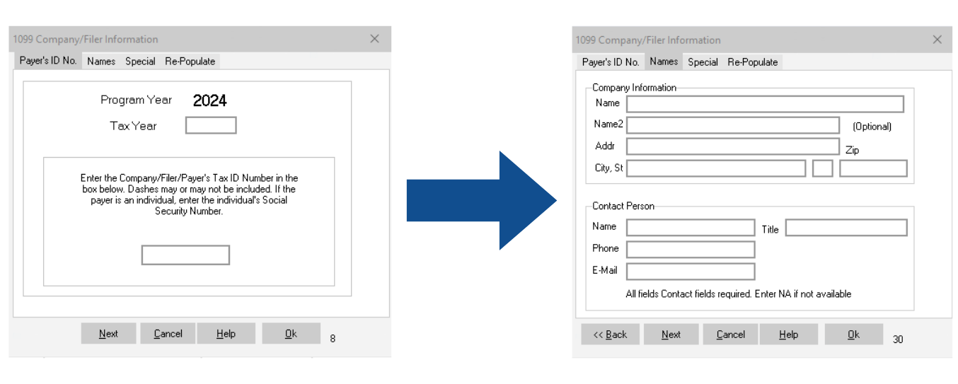 Company/Filer Information box