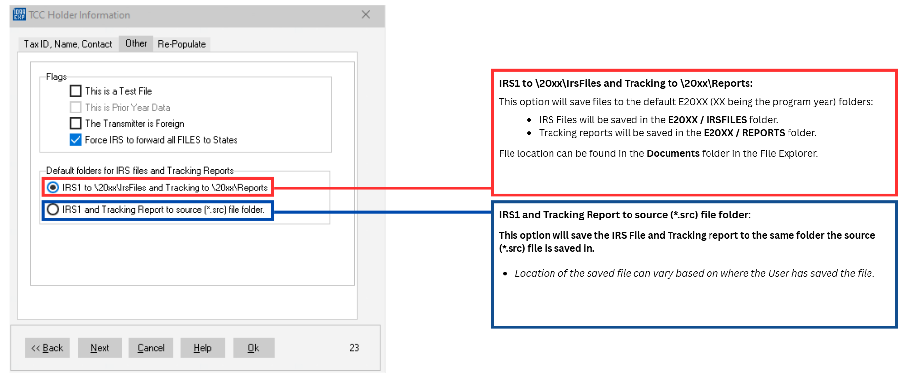 IRS File and Tracking Report