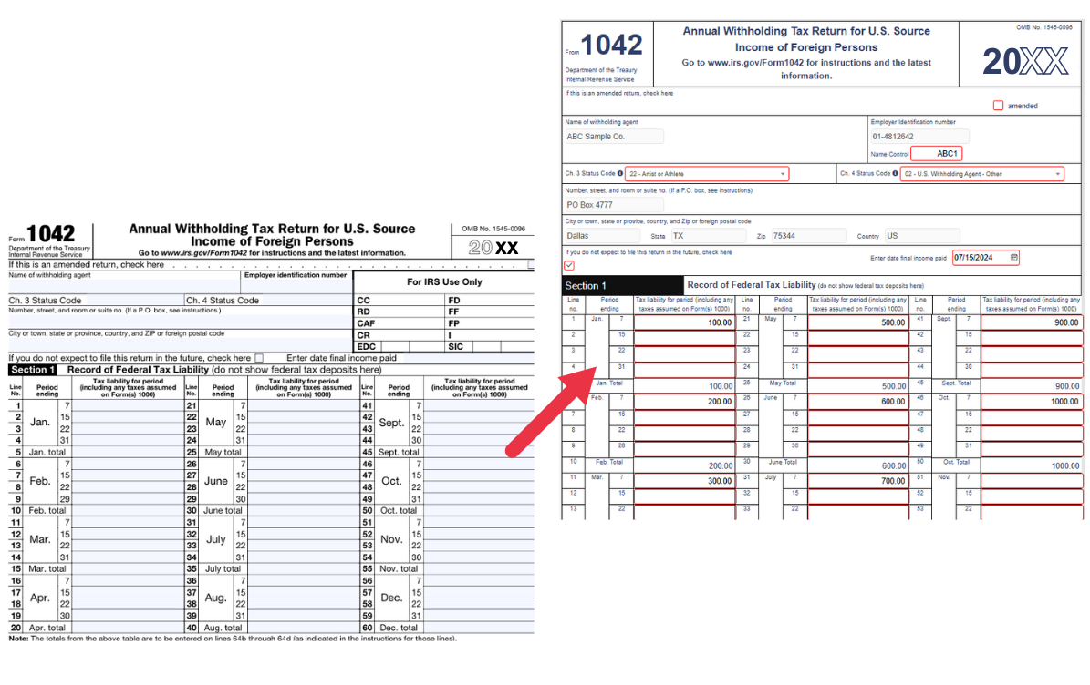 Form 1042 Image