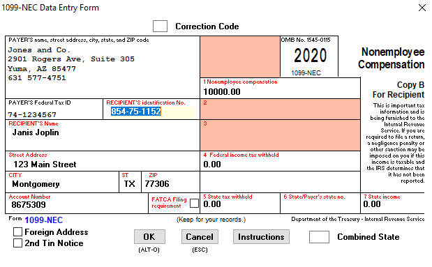 1099-NEC Example