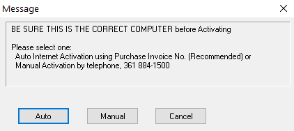 1099Express software activation selection message