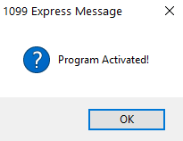 1099Express software activation complete