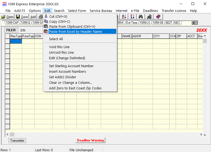 1099 Excel Template